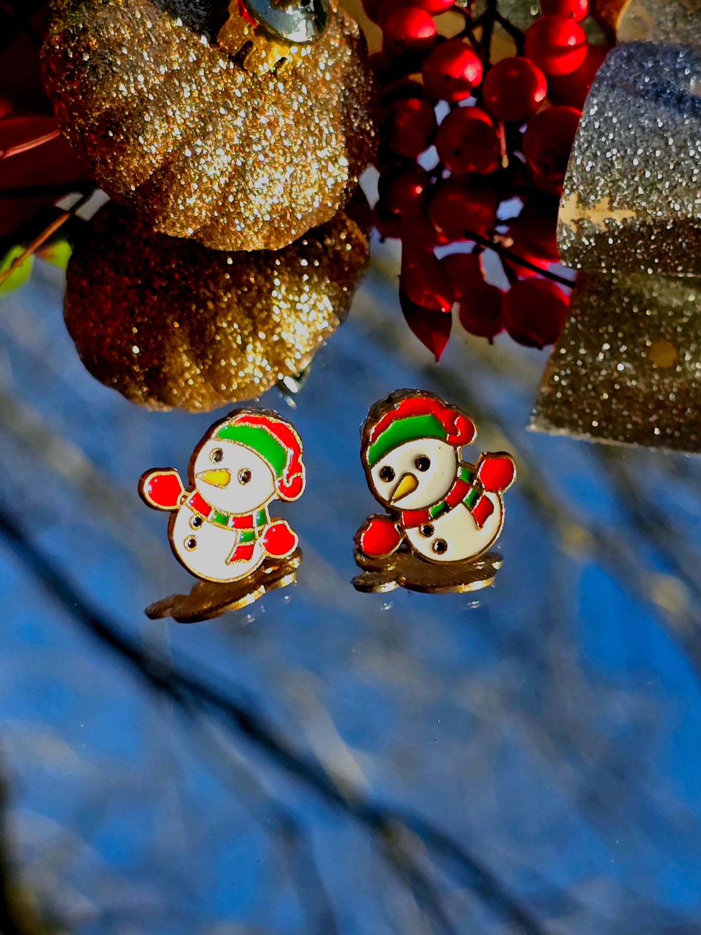 Snowman Post Stud Earrings