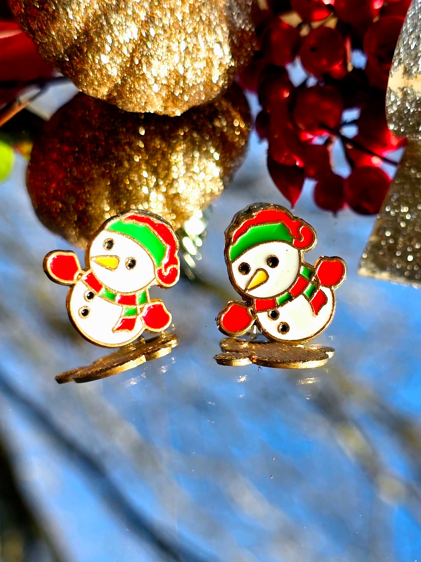 Snowman Post Stud Earrings