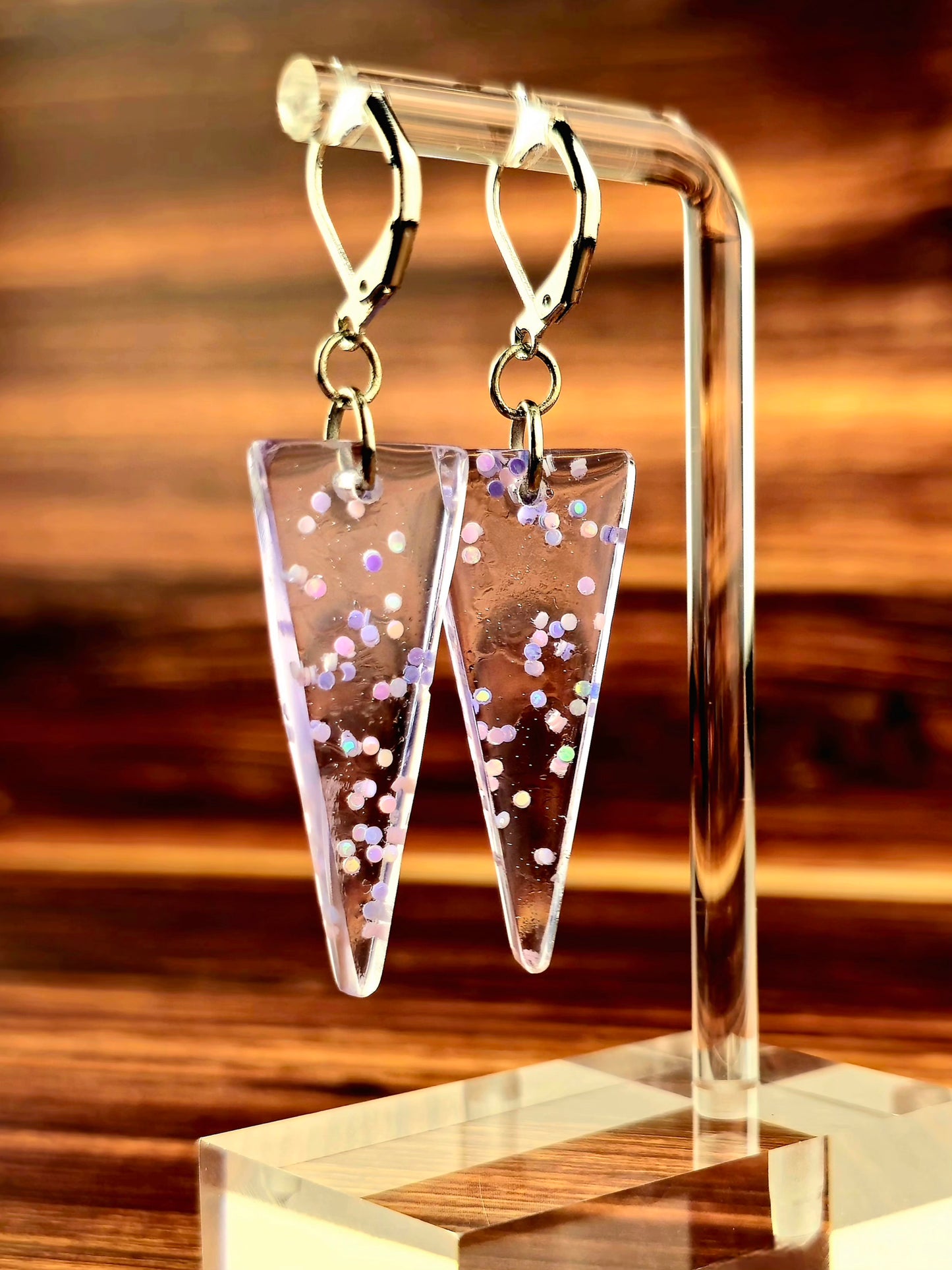 Upside-down Triangle French Lever-Back Earrings