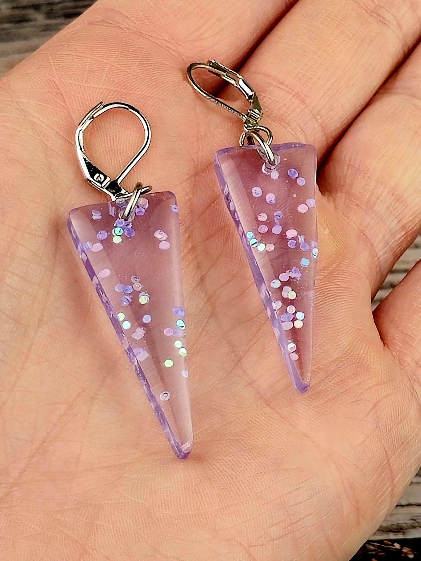 Upside-down Triangle French Lever-Back Earrings