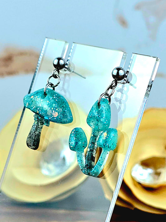 Stainless Steel Ball Post Mushroom Earrings