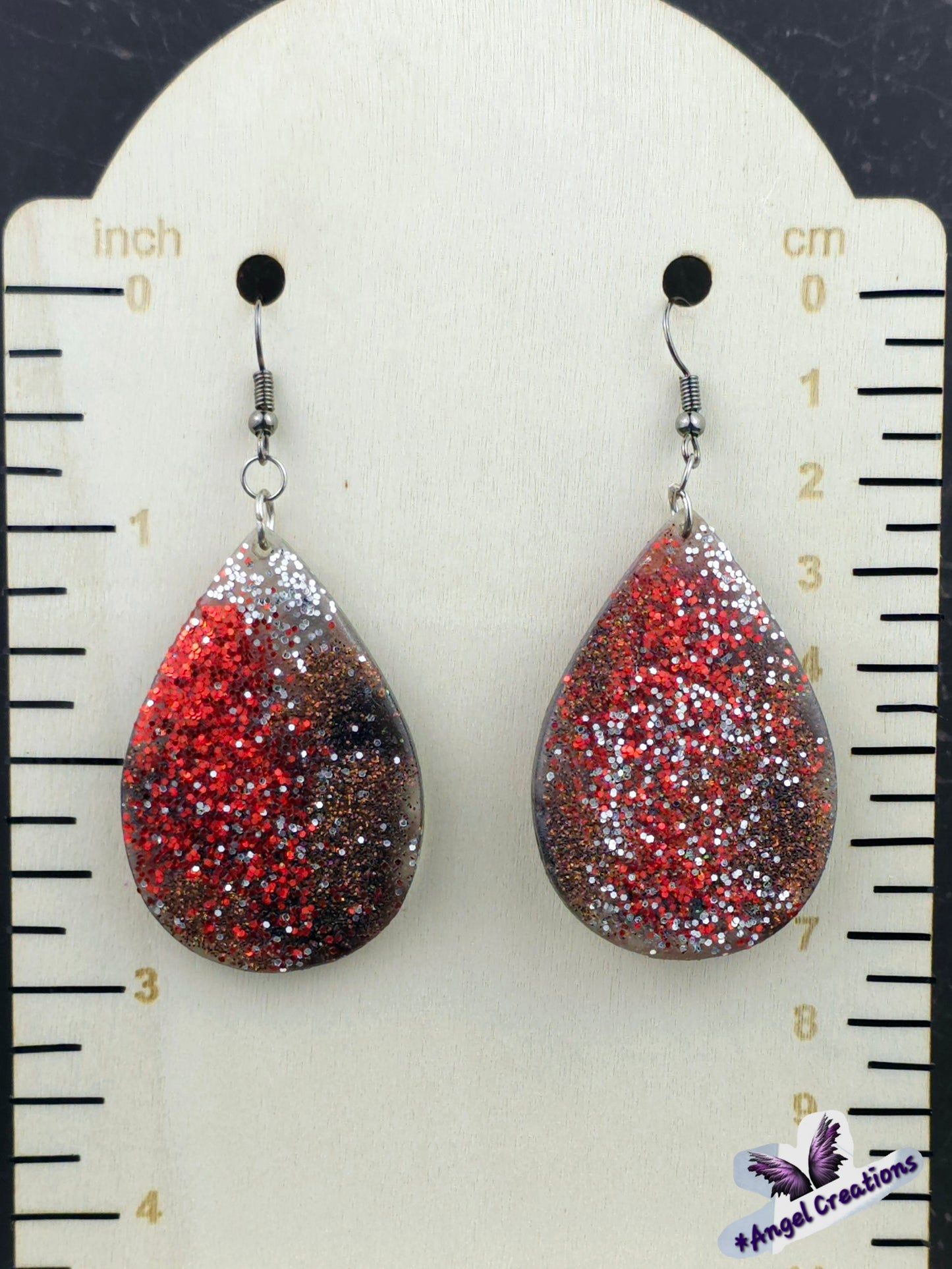 A touch of Glitter Resin Earrings