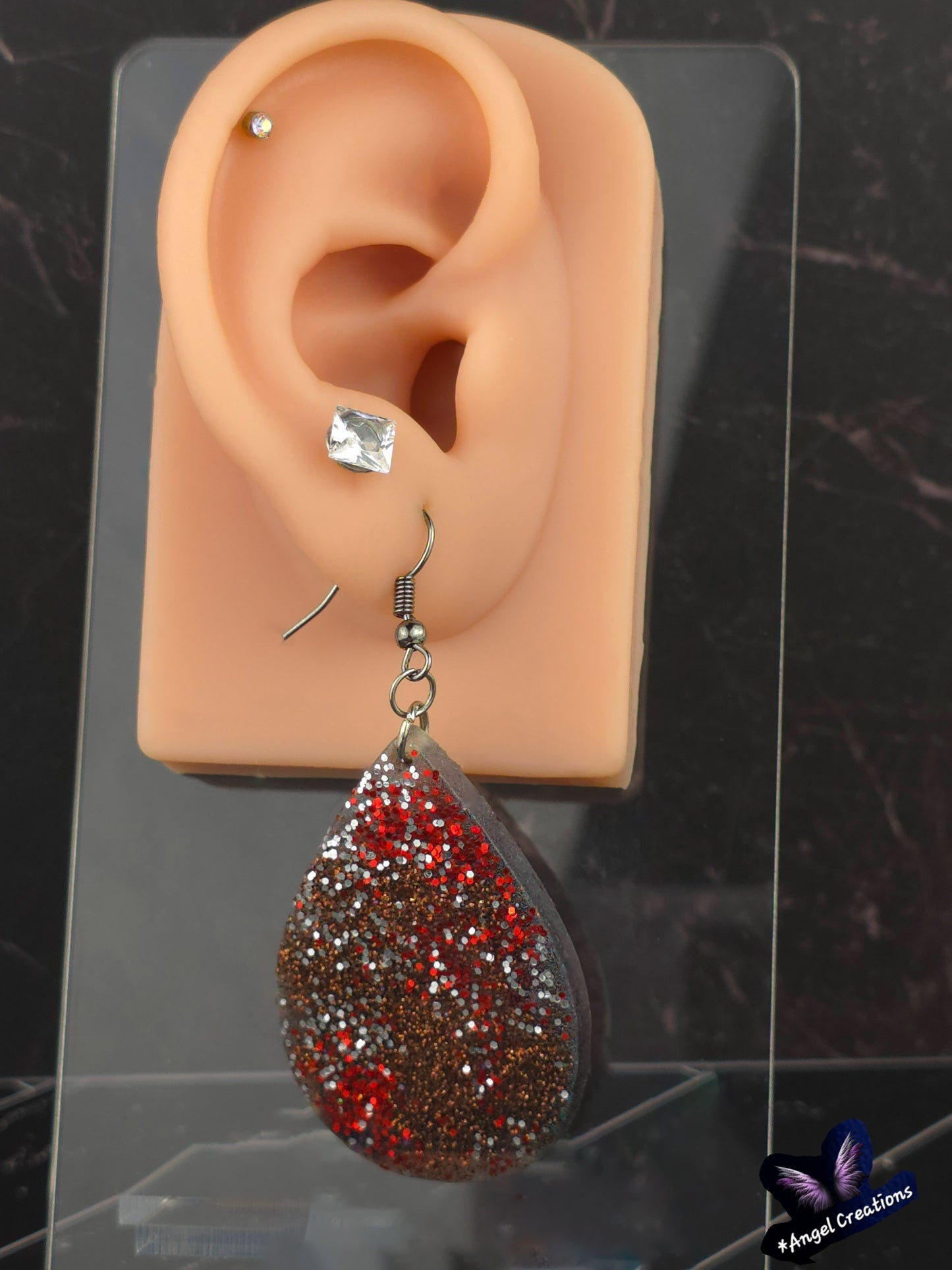 A touch of Glitter Resin Earrings