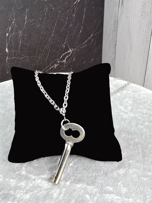 Vintage Skeleton Key Necklace on Stainless Steel Chain