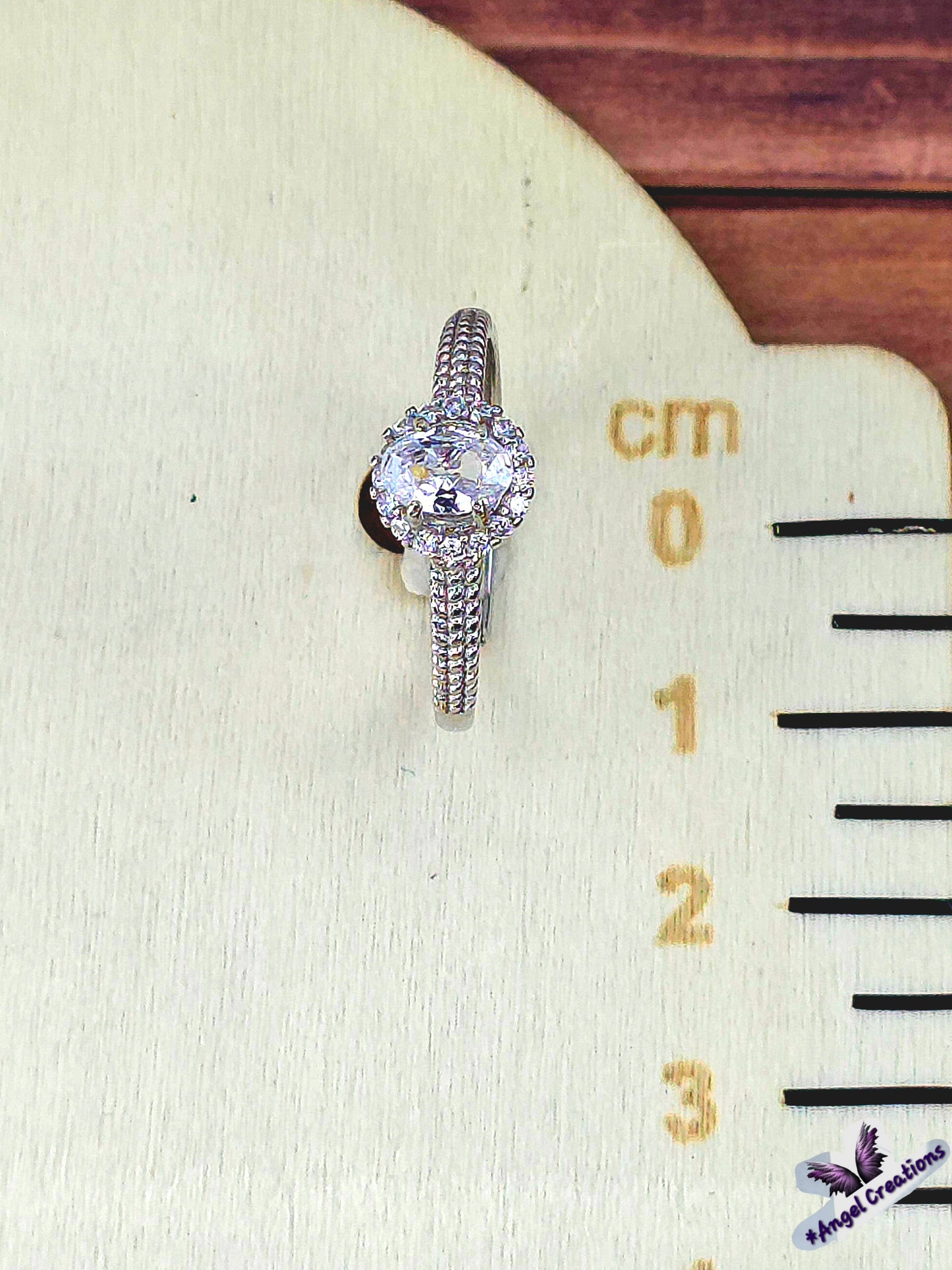 Sterling Silver Ring With Clear Oval Cubic Zirconium Gemstone