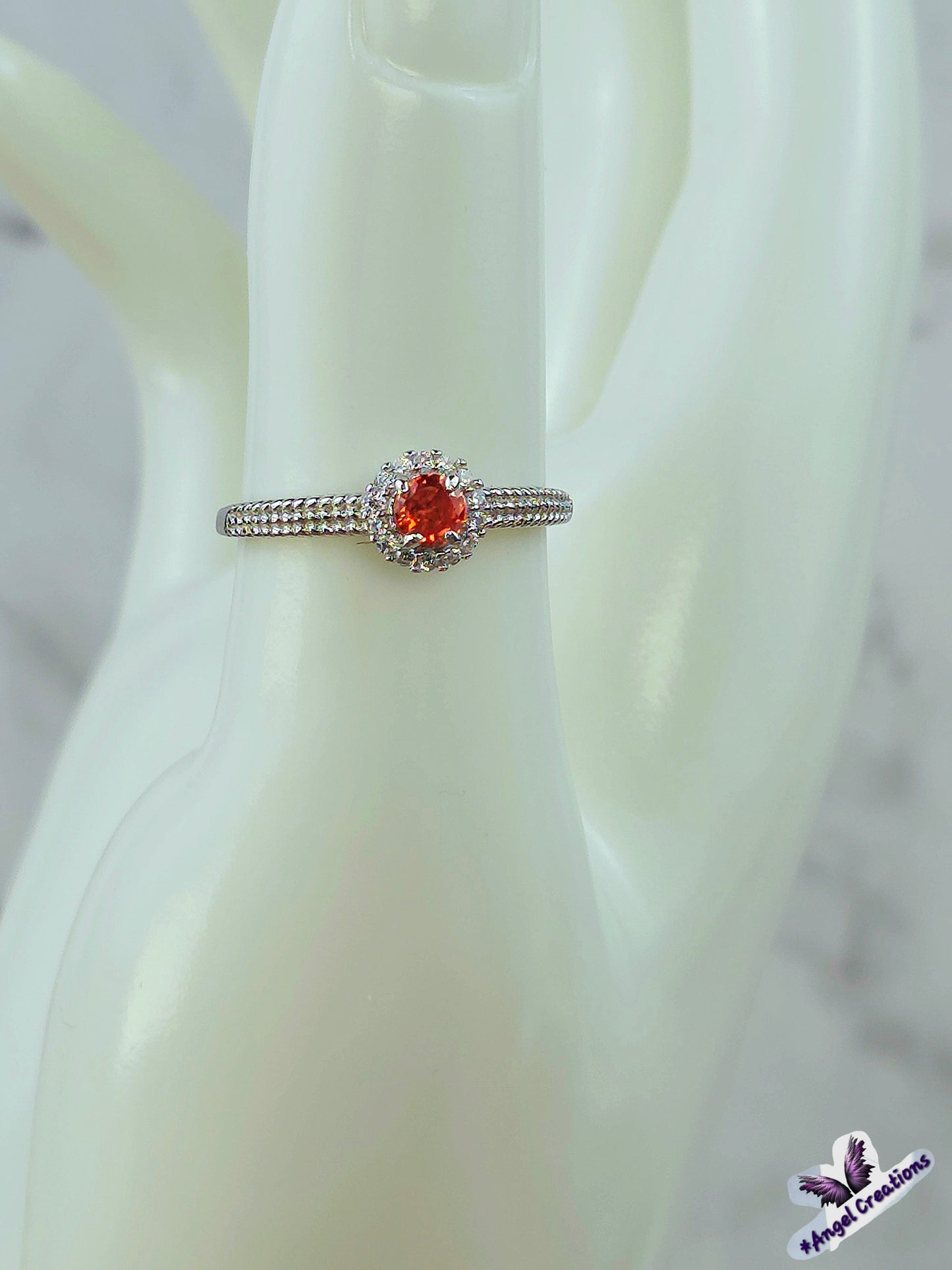 Ruby Gemstone Sterling Silver Adjustable Ring