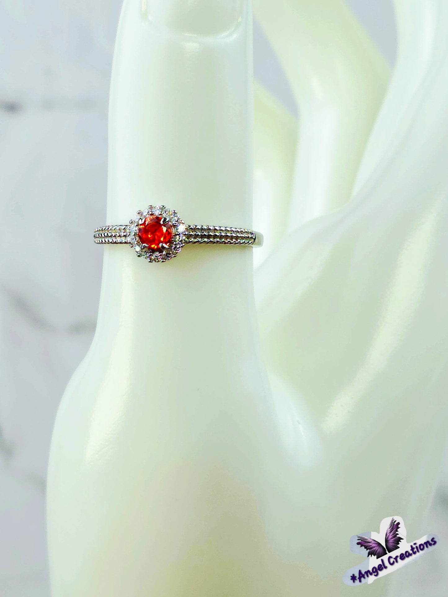 Ruby Gemstone Sterling Silver Adjustable Ring