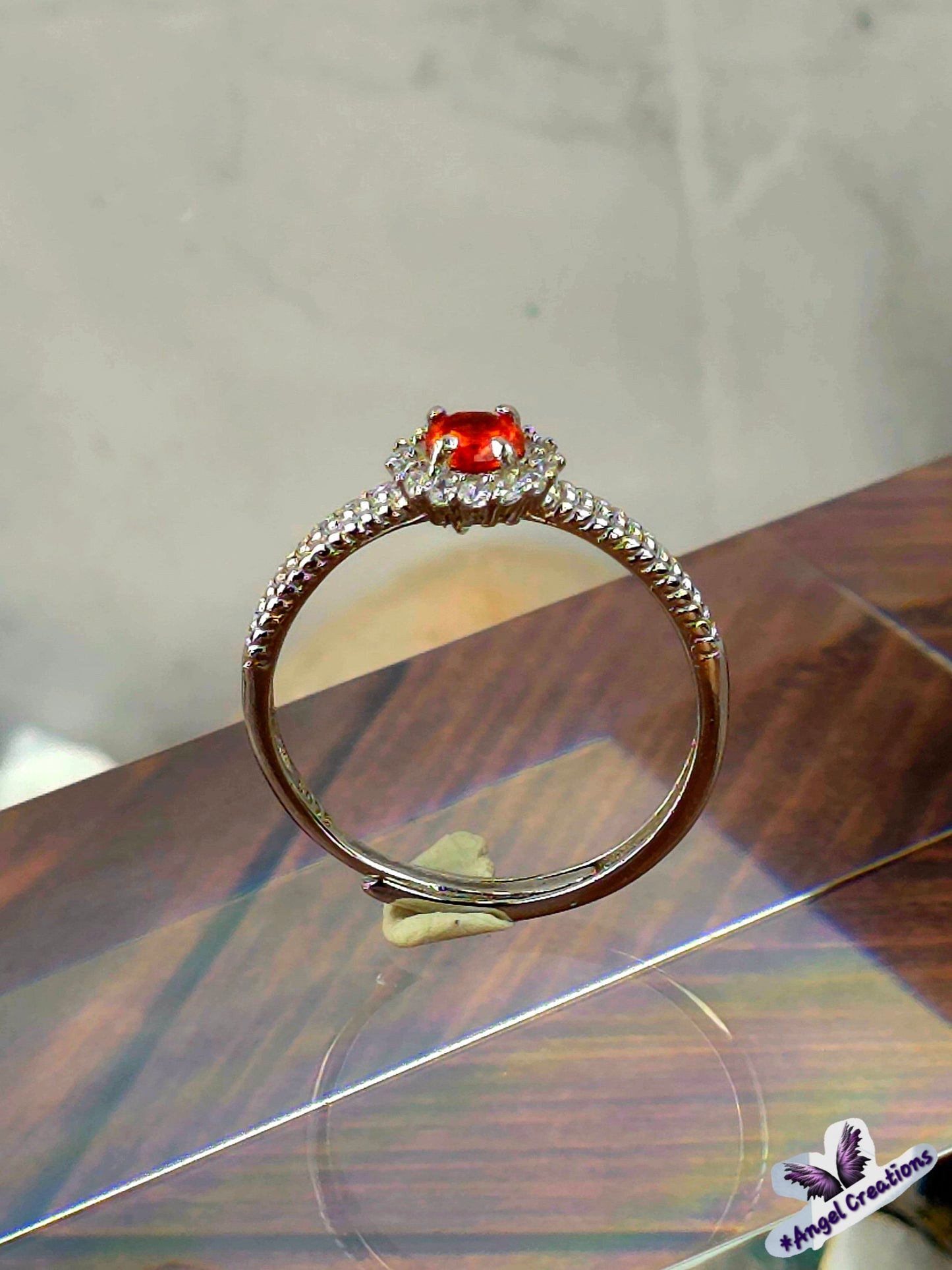 Ruby Gemstone Sterling Silver Adjustable Ring