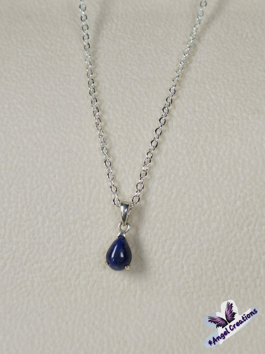 Sterling Silver Tear Drop Crystal Necklace