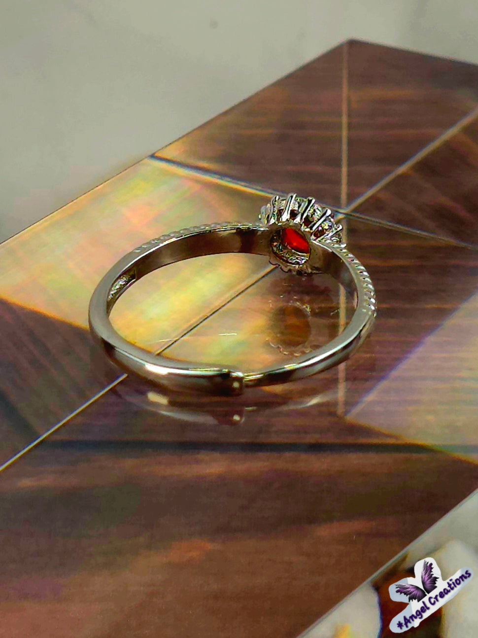 Ruby Gemstone Sterling Silver Adjustable Ring