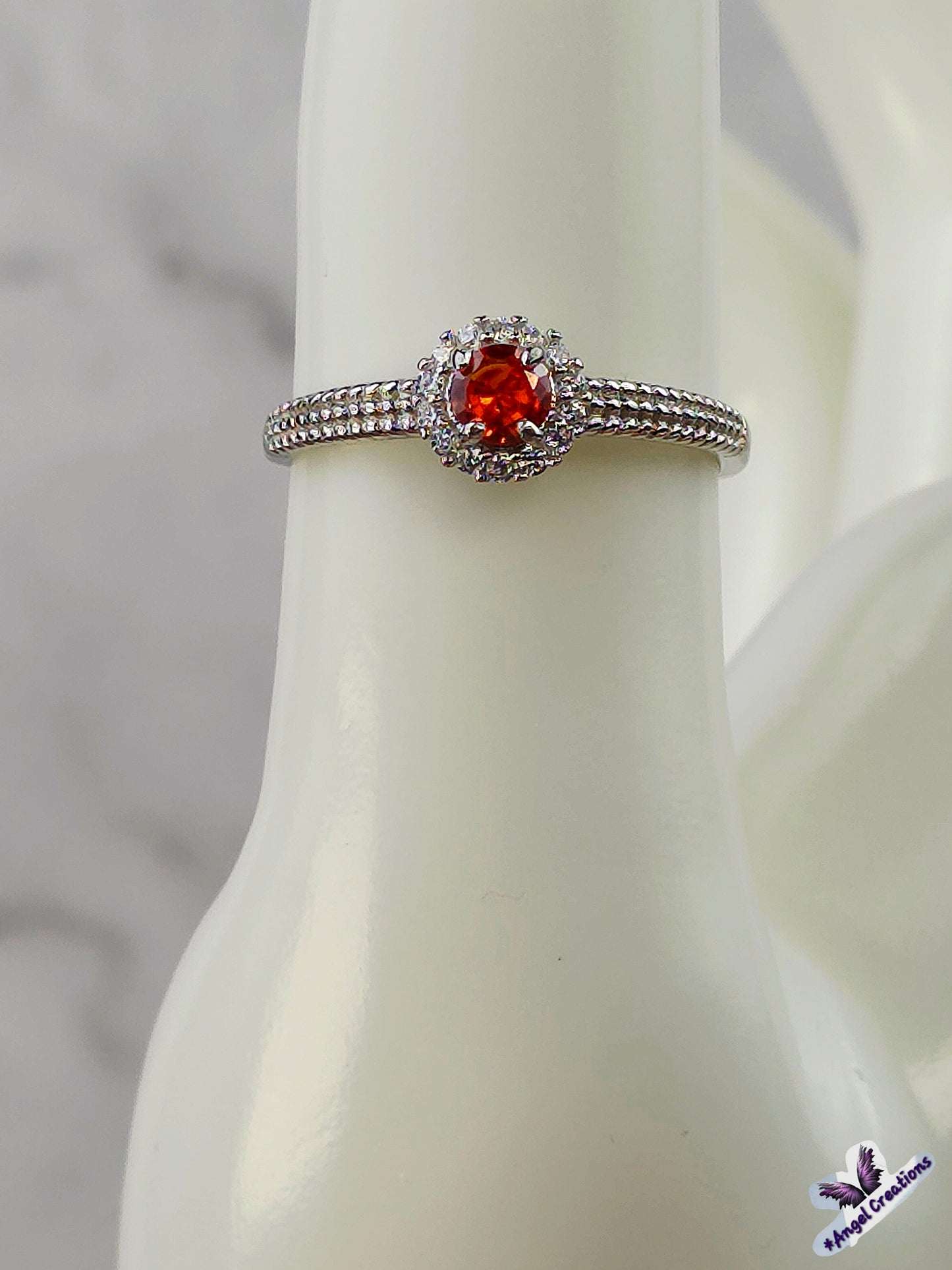Ruby Gemstone Sterling Silver Adjustable Ring